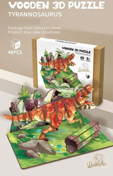 HKM-855891 Wooden 3D Insect Puzzle Set - Butterfly and Bee Models for Kids Educational Fun