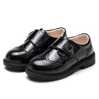 HKM-050067 Wholesale Baby School Shoes Fashion Soft Leather Newborn Boy Girls Rubber Sole Non-slip Students Casual Shoes