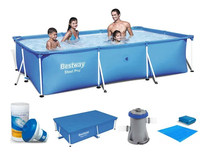 HKM-815571 Above Ground Swimming Pool for Outdoor Use, Easy to Install, Durable Container Design