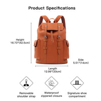 NOVOTE Outdoor Large Capacity Drawstring Pouch Backpack PU Leather Strap Carry System Polyester Multiple Colors Travel