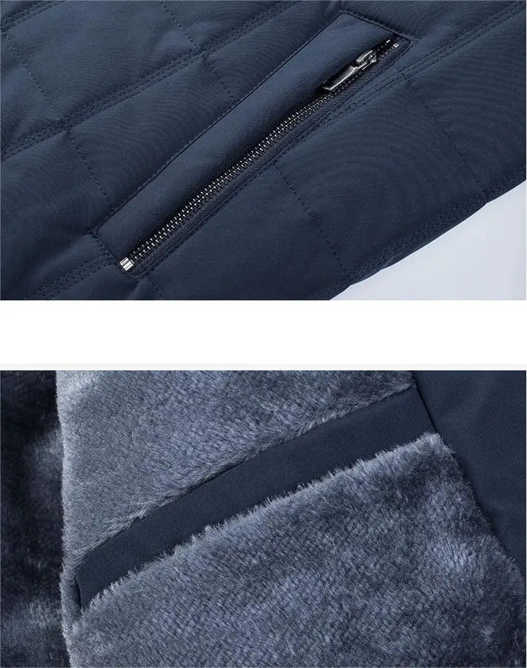 KTX-341523 Men's Cotton Jacket New Cross-Border Plus Size With Thick Fleece and Warm Stand-Up Collar