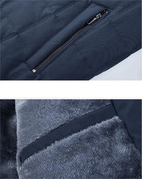 HKM-341523 Men's Cotton Jacket New Cross-Border Plus Size With Thick Fleece and Warm Stand-Up Collar