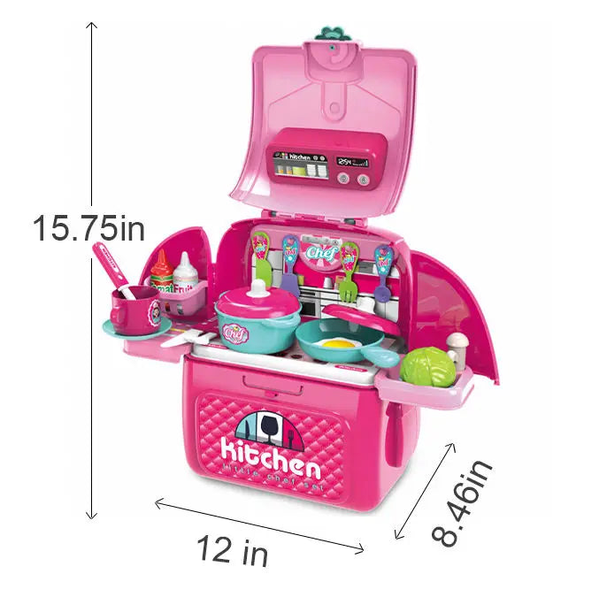 KTX-917971 Pink Kitchen Toy Set for Kids - Pretend Play Cooking Simulation for Ages 2 to 13 Years