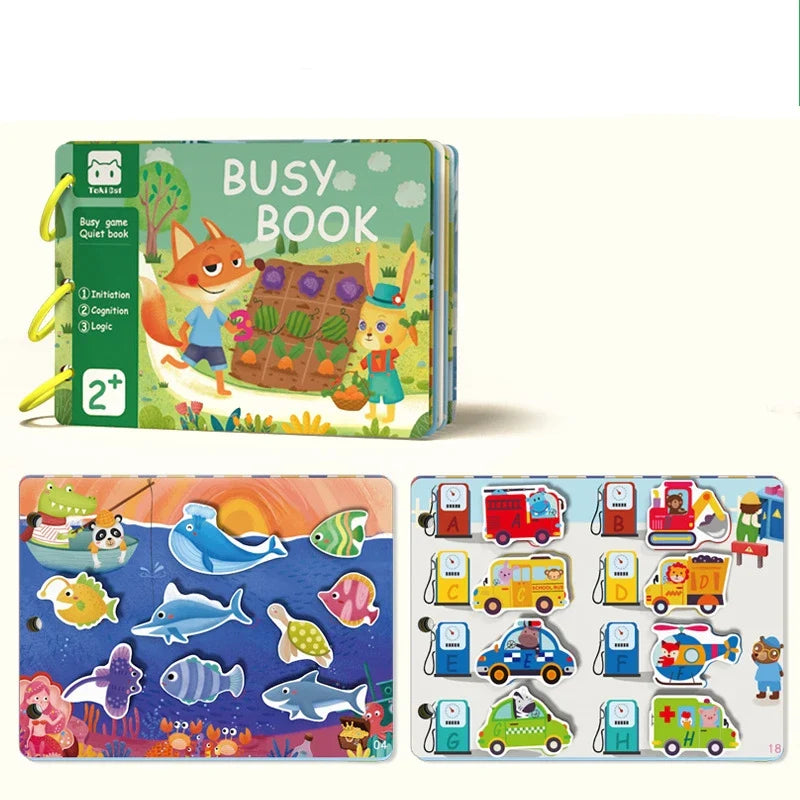 KTX-671251 Montessori Educational Animal Farm Busy Book with Paper Sensory Stickers for Preschool Learning