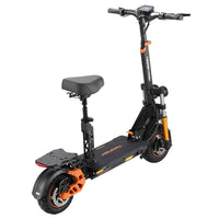HKM-4594593 Off-Road Folding Electric Scooter with Seat, 800W Motor (1000W Peak), 48V 18Ah Battery, 28 mph, 11/10 in Tires