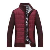 HKM-112147 Men's Customized Sweater Jacket Winter Padded Thickened Jacket Casual Standing Collar Knitted Pullover