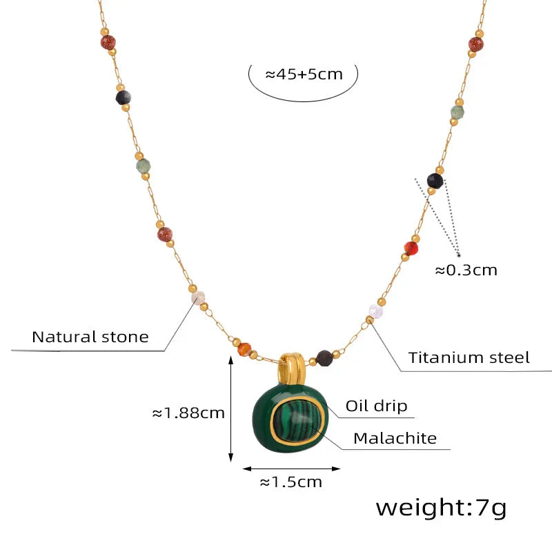 HKM-658003 2024 Fashion Designer Freshwater Pearl Necklaces Bracelets Sets Women 316L Stainless Steel Coffee Bean Chain Waterproof Necklace