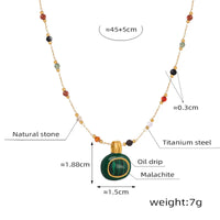 HKM-658003 2024 Fashion Designer Freshwater Pearl Necklaces Bracelets Sets Women 316L Stainless Steel Coffee Bean Chain Waterproof Necklace