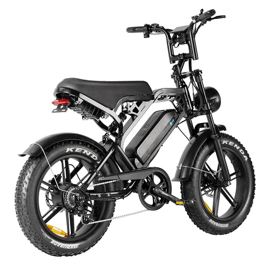 HKM-8598995 750W Fat Tire E-Bike, 48V 15Ah Battery, 31 mph, 20x4.0 in Tires, Dual Suspension, Hydraulic Disc Brakes