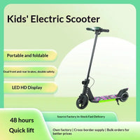 6-12 Kids Aluminum Alloy Lithium Battery Folding Electric Scooter with LED Display 18km/h Max Speed 50KG Load Capacity