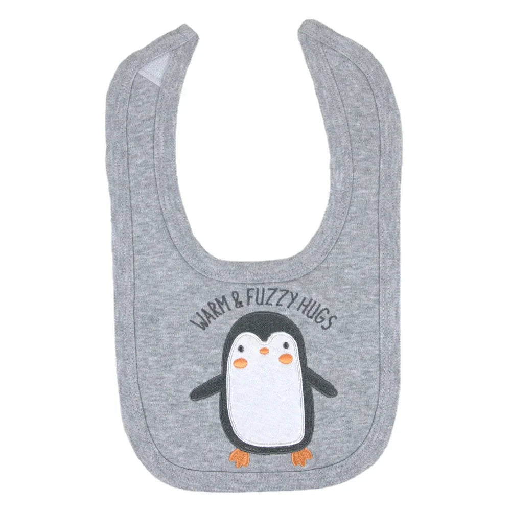 HKM-916691 2022 Hot Sell Customized Washable Waterproof Baby Bib for Feeding PU Big Pocket Polyester