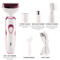 HKM-143699 4-in-1 Rechargeable Cordless Women's Body Hair Shaver and Bikini Trimmer