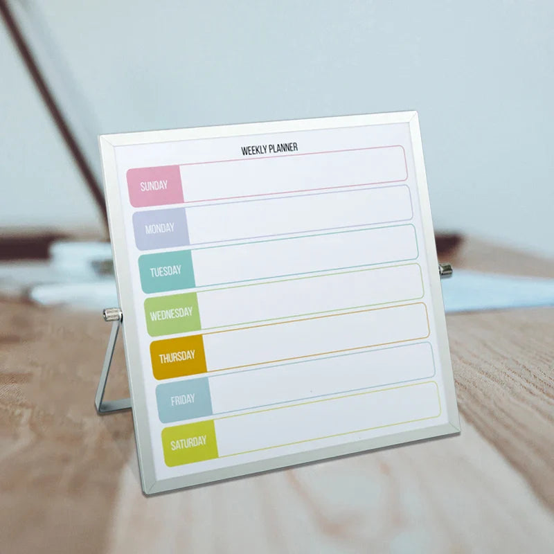 KTX-869011 10x10 Inches Aluminium Frame Calendar Memo Board for Weekly and Monthly Planning