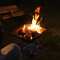 Stainless Steel Portable Freestanding Charcoal BBQ Grill Wood Burning Outdoor Camping Stove for Picnic Backyard Travel