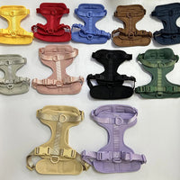 HKM-406035 Custom Neoprene Cat and Dog Collar Harness Leash Set in Luxury PVC - Hands-Free Design