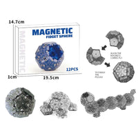 HKM-739475 12 Piece Magnetic Fidget Sphere Set - Engaging Pentagonal Magnets for Creative Play and Stress Relief