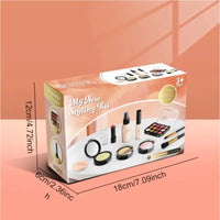 HKM-194771 Pretend Makeup Set for Kids - Mini Cosmetic Bag Toy - Age 2-12, Durable ABS Plastic