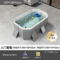 HKM-848339 Large Rectangular Above Ground Swimming Pool for Outdoor Use