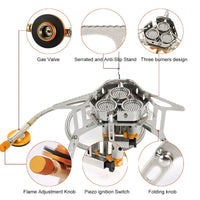 HKM-159059 Portable 6800W Camping Stove for Outdoor Cooking, Hiking and Picnics