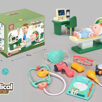 HKM-555219 Kids Doctor Playset with Toy Stethoscope and Medical Tools for Pretend Play Ages 5 and Up