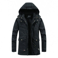 HKM-636435 Men's Jackets Winter Mid-Length Plush Thick Coat Warm Cotton Jacket Work Bomber Jacket Made Men's Coats