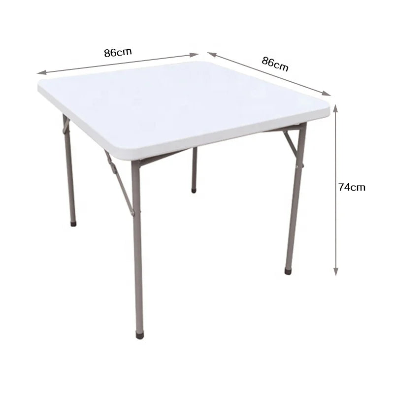 KTX-923923 Square HDPE Plastic Table for Outdoor Events, Weddings, Camping, and Picnics - 86CM