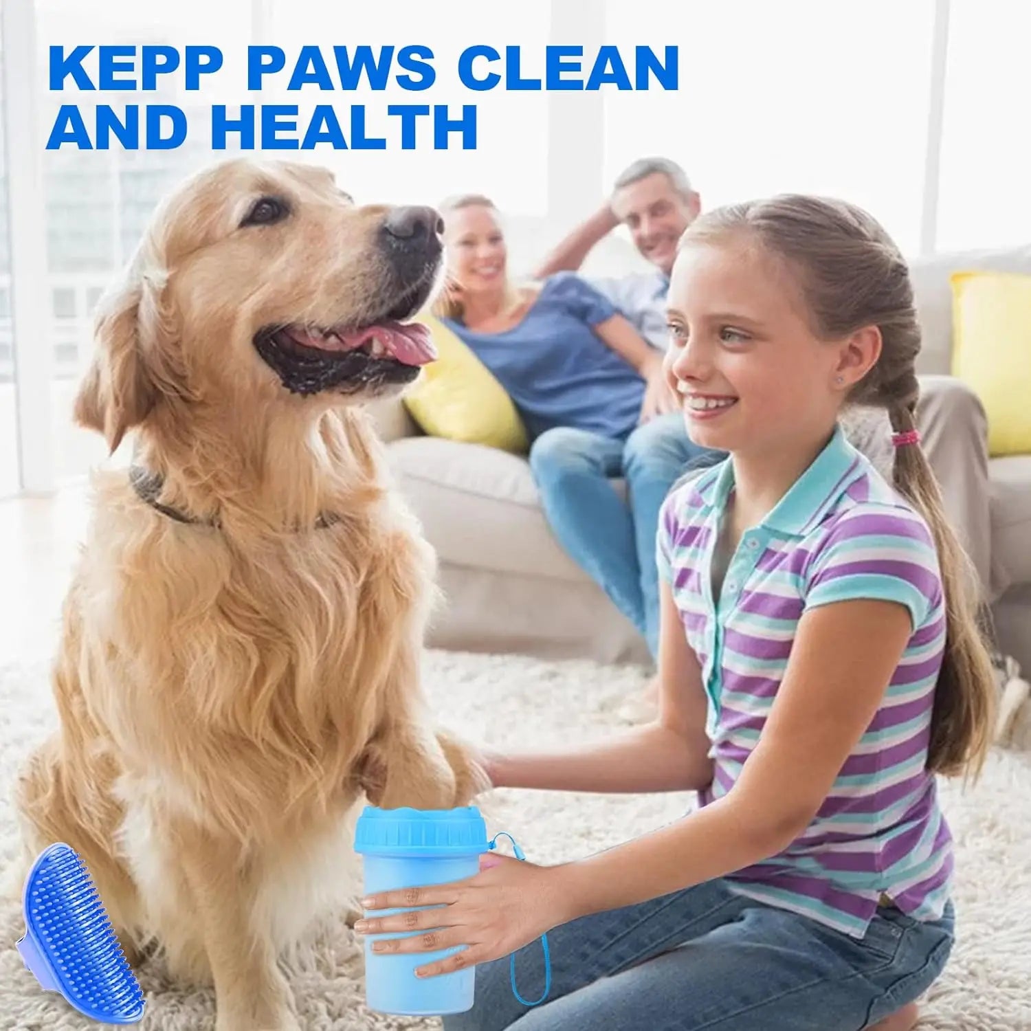HKM-977747 Portable Automatic Dog Paw Cleaner Cup with Silicone Brush for Grooming