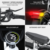 HKM-146899 Adult Electric Bicycle Powered by 1000W Motor, 20 MPH Top Speed, 48V System and 48V 20.0Ah Battery for Daily Commuting