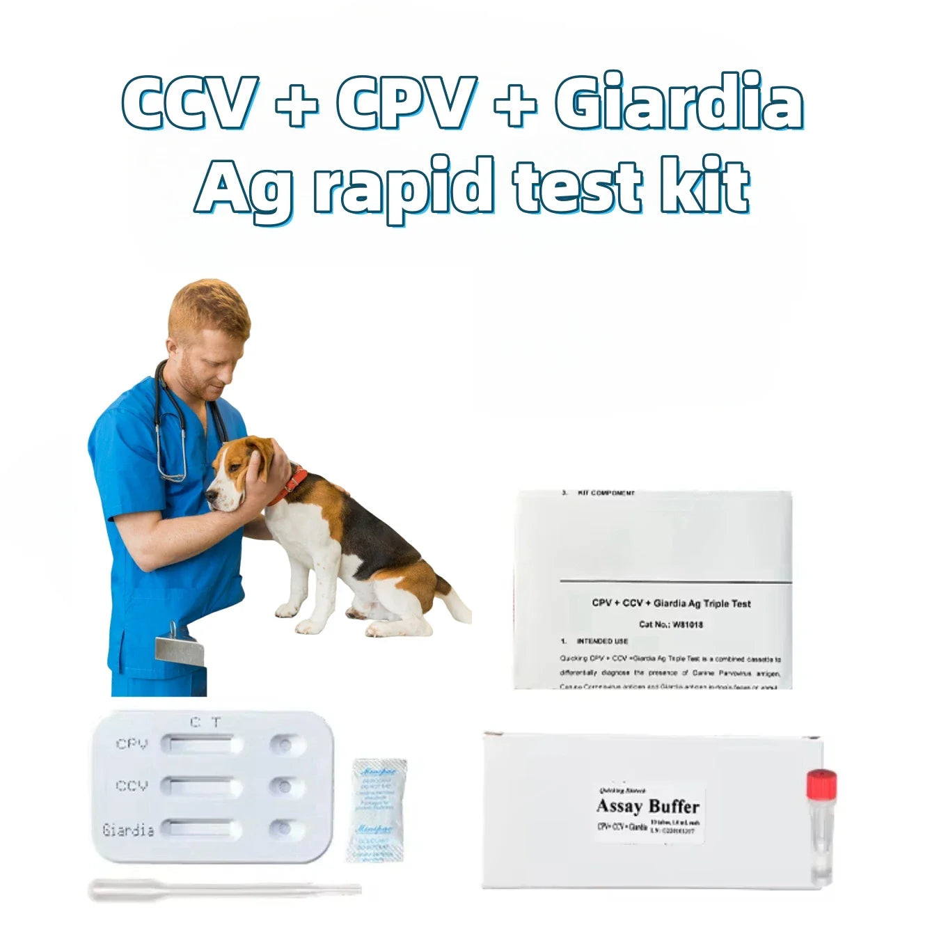 HKM-715603 Veterinary Diagnostic Kit for Rapid Testing of Ehrlichia, Anaplasma, and Babesia Canis in Dogs