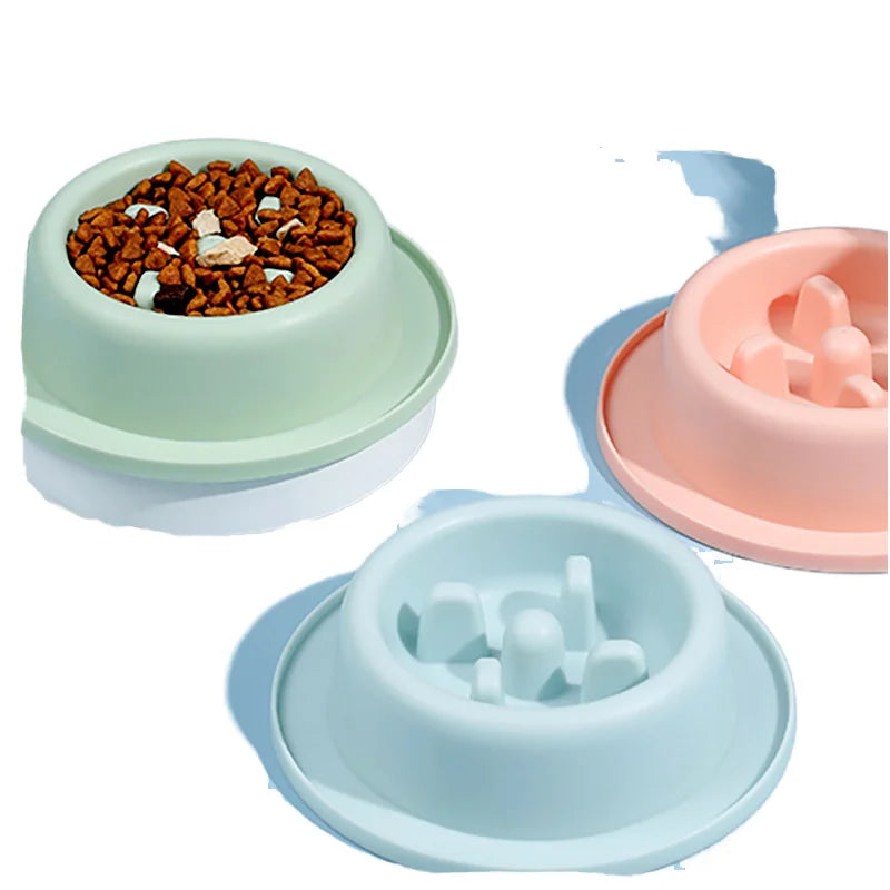 HKM-488531 Rounded Anti-Choking Slow Food Bowl for Cats and Dogs - Plastic Feeding Bowl with Box Packing