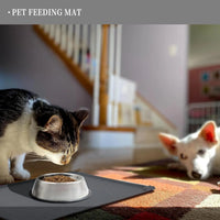 HKM-111123 Non-Slip Waterproof Silicone Pet Feeding Mat with High Lipped Design for Easy Cleanup