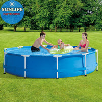 HKM-750035 Large Blue Above Ground Swimming Pool for Families - Durable PVC Material, Easy Assembly, Outdoor Fun
