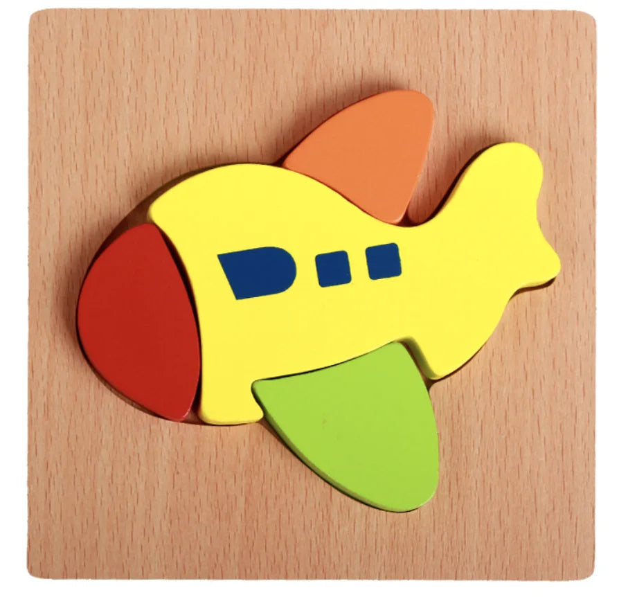 KTX-777619 Wooden Animal Puzzle Toy for Toddlers Age 1-3 - Educational and Interactive Learning Game