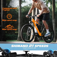 Qlife Racer 27.5 Inch 21 Speed Cycle Battery Electric Mountain Bike with Lithium Battery