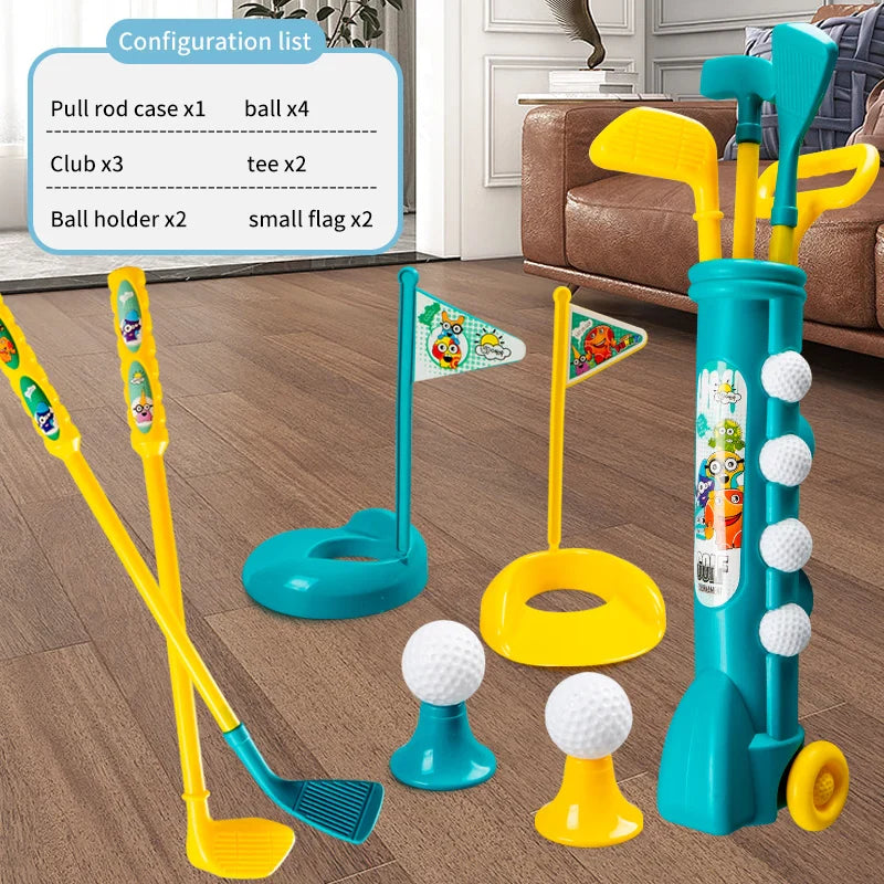 KTX-626131 Kids Plastic Golf Set with Mini Clubs and Balls for Indoor and Outdoor Play