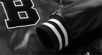 HKM-110995 Women's High-Waisted Cardigan Leather Jacket Slim Fit Baseball Style Custom Logo Embroidery Decoration Sporty Motorcycle Suit