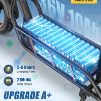 EU USA Stock Electric Bike Double Disc Brake Aluminum Alloy with Seat Basket for Grocery Shopping Scooter Electrique