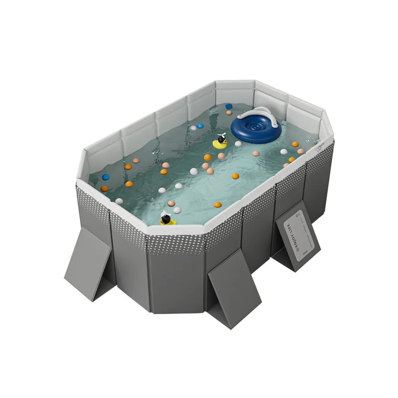 HKM-848339 Large Rectangular Above Ground Swimming Pool for Outdoor Use