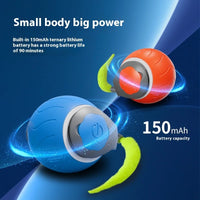 HKM-784595 Interactive Electric Cat Toy Ball with Plush Tail - Smart Charging Pet Toy for Indoor Cats