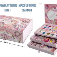 HKM-195923 Kids Washable Makeup Set for Pretend Play - Includes Realistic Cosmetics for Ages 2-13