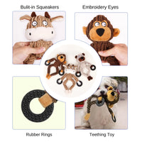 HKM-995859 Interactive Plush Monkey Squeaky Dog Toy for Chewing and Play