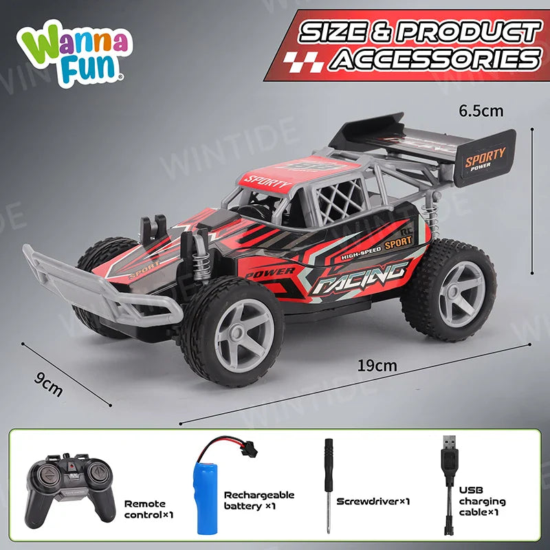 HKM-508947 1:18 2.4G Remote Control Drift Racing Buggy with 4WD & Interchangeable Wheels, Ready-to-Go Off-Road Truck