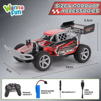 HKM-508947 1:18 2.4G Remote Control Drift Racing Buggy with 4WD & Interchangeable Wheels, Ready-to-Go Off-Road Truck