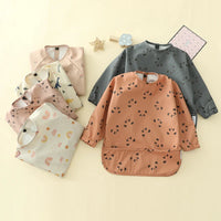 HKM-720083 Bib Baby Waterproof Three-dimensional Food Bag Children's Saliva Bag with Long Sleeve