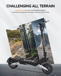 HKM-1807955 Electric Scooter 2400W Dual Motor 48V Battery 37 Mile Range 11-Inch Tires Hydraulic Brakes Foldable Dual Suspension