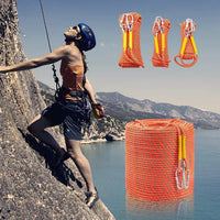 HKM-748883 10mm Outdoor Colored Knotted Nylon Climbing Rope - High Strength Static Mountain Safety Rope