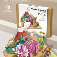 HKM-855891 Wooden 3D Insect Puzzle Set - Butterfly and Bee Models for Kids Educational Fun