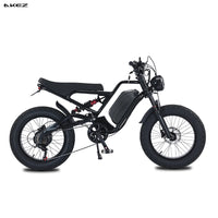 HKM-8148179 Electric Bike 1500W Motor 48V 18Ah Battery 37 Mile Range 20-Inch Fat Tires Full Suspension Shimano 7-Speed