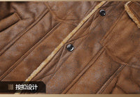 HKM-407059 Fur and Fur Integrated Men's Fur Collar and Plush Warm Windproof Jacket Jacket