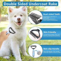 HKM-617299 6PCS Dog Grooming Kit - Includes Flea Comb, Bath Brush, and Nail Clipper for Cats and Dogs